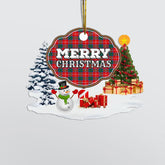 Clan Chisholm Ancient "Merry Christmas" Tartan Acrylic Ornament AS87 Chisholm Ancient Tartan Tartan Christmas
